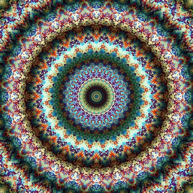 Soyut dijital fraktal model. Yuvarlak mandala dekoratif desen.