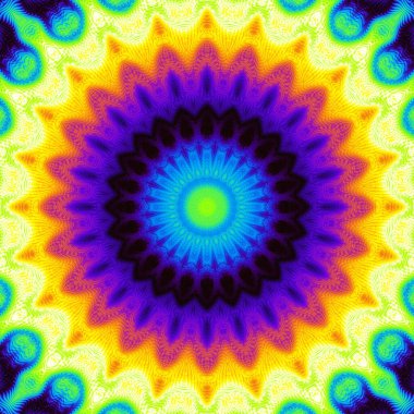 Soyut dijital fraktal model. Yuvarlak mandala dekoratif desen.