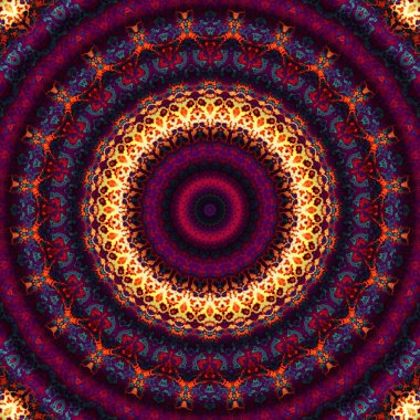 Soyut dijital fraktal model. Yuvarlak mandala dekoratif desen.