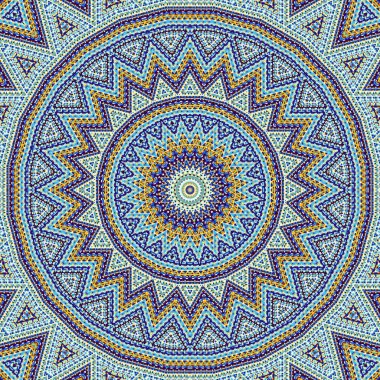 Soyut dijital fraktal model. Yuvarlak mandala dekoratif desen.