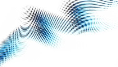 Soyut dijital fraktal model. Yatay oryantasyon. Beyaz arkaplanda çarpık mavi çizgiler.