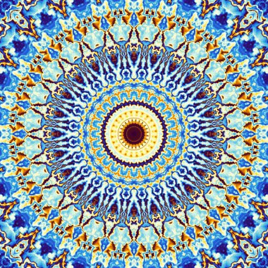 Soyut dijital fraktal model. Yuvarlak mandala dekoratif desen.