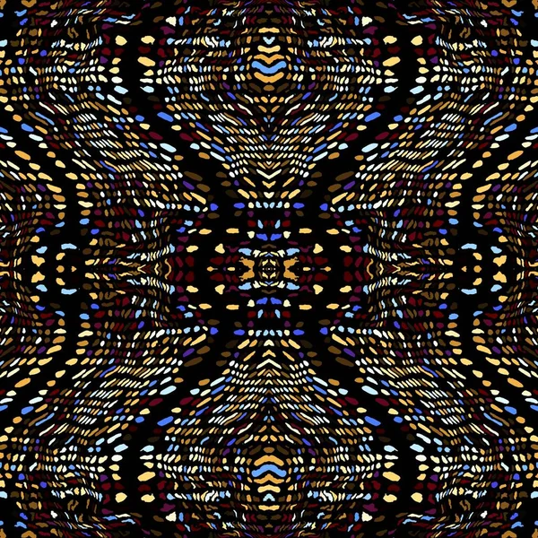 Абстрактный Цифровой Фрактальный Рисунок Бесшовная Племенная Этническая Модель — стоковое фото