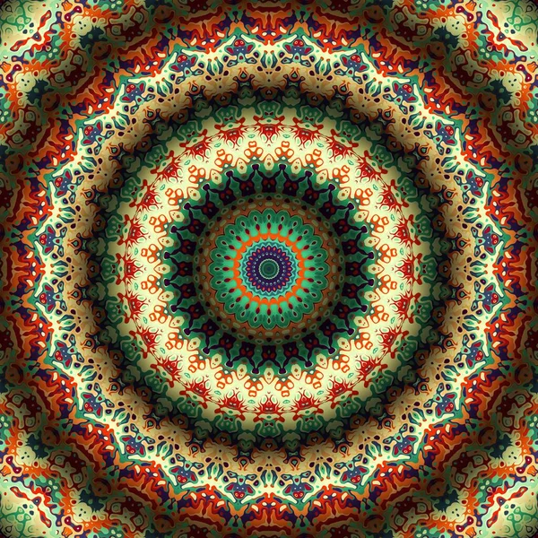 Abstract Digital Fractal Pattern Mandala Decorative Ornament Pattern — Stock Photo, Image