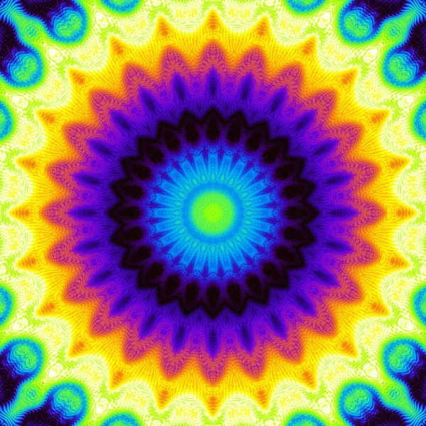 Soyut dijital fraktal model. Yuvarlak mandala dekoratif desen.