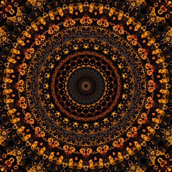 Patrón Fractal Digital Abstracto Patrón Ornamento Decorativo Mandala Redonda —  Fotos de Stock