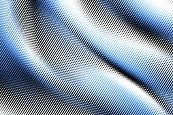 Abstract Digital Fractal Pattern Horizontal Orientation Expressive Curved Blue Lines — Stock Photo, Image
