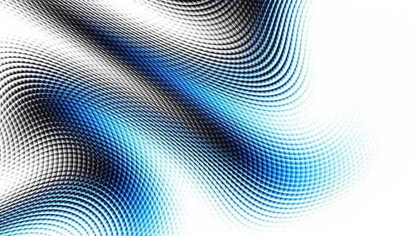 Padrão Fractal Digital Abstracto Orientação Horizontal Linha Azul Curva Expressiva — Fotografia de Stock