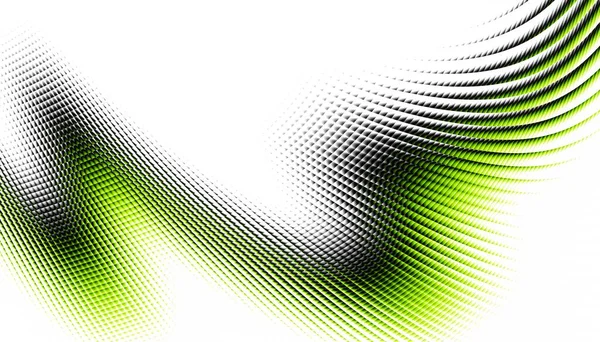 Modello Frattale Digitale Astratto Orientamento Orizzontale Espressiva Linea Verde Curva — Foto Stock