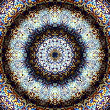 Soyut dijital fraktal model. Yuvarlak mandala dekoratif desen. Rahatlama taklidi.