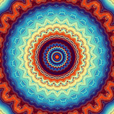 Soyut dijital fraktal model. Yuvarlak mandala dekoratif desen.