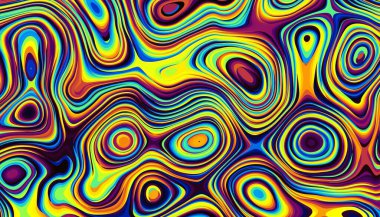 Soyut dijital fraktal model. Psikedelik dalgalı doku.