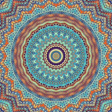 Soyut dijital fraktal model. Yuvarlak mandala dekoratif desen.