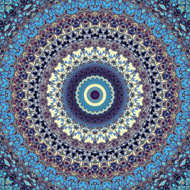 Soyut dijital fraktal model. Yuvarlak mandala dekoratif desen.
