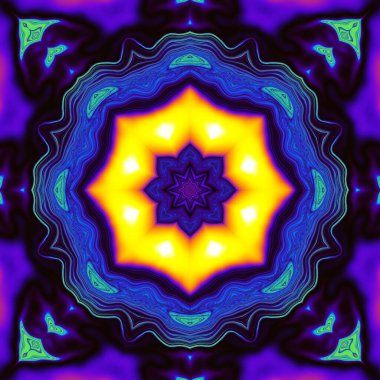 Soyut dijital sanat fraktal deseni. Uzay mandala deseni. Esrarengiz yoga soyut geçmişi.