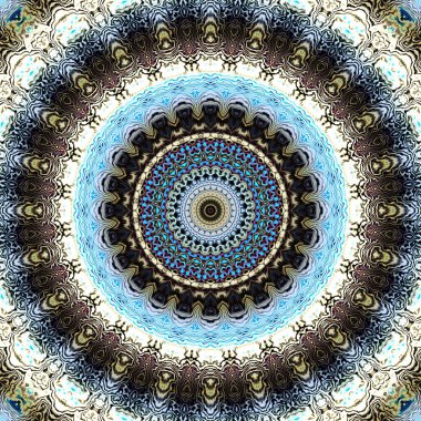 Soyut dijital sanat fraktal deseni. Yuvarlak mandala dekoratif desen.