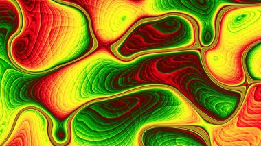 Dijital fraktal desen. Soyut arkaplan. Psikedelik dalgalı doku.