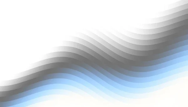 概要ディジタルフラクタルパターン 水平方向 白地に曲線状の青線 — ストック写真