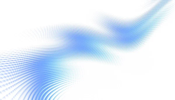 Soyut Dijital Fraktal Model Beyaz Arkaplanda Çarpık Mavi Çizgi — Stok fotoğraf