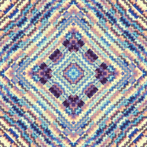 Abstract Digital Fractal Pattern Symmetric Geometric Pattern Patchwork Style — Stock Photo, Image