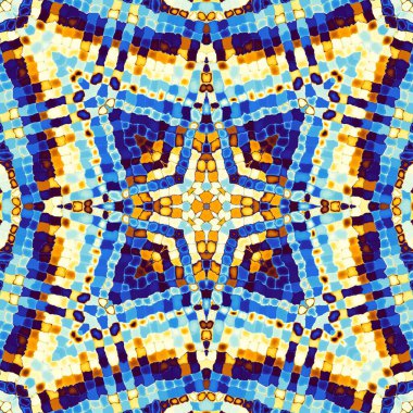 Soyut dijital fraktal model. Art Nouveau stilinde simetrik dekoratif süsleme deseni.