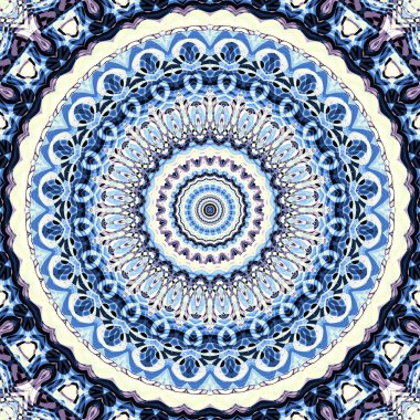 Soyut dijital fraktal model. Art Nouveau stilinde simetrik dekoratif süsleme deseni.