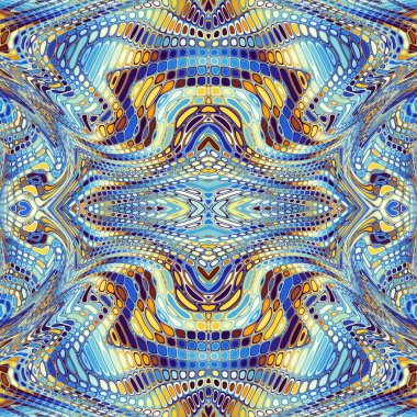 Soyut dijital sanat fraktal deseni. Art Nouveau stilinde simetrik dekoratif süsleme deseni