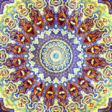 Klasik grunge mandala süs deseni. Kare arka plan. Mermer etkisi.