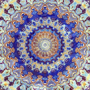 Klasik grunge mandala süs deseni. Kare arka plan. Mermer etkisi.