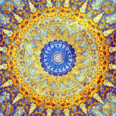 Klasik grunge mandala süs deseni. Kare arka plan. Mermer etkisi.