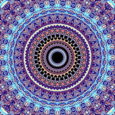 Soyut dijital fraktal model. Yuvarlak mandala dekoratif desen.