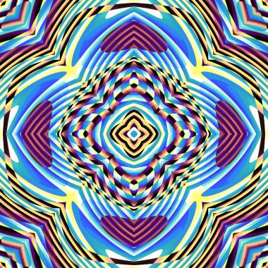 Soyut dijital fraktal model. Dalgalı simetrik desen.