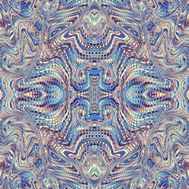 Soyut dijital sanat fraktal deseni. Art Nouveau stilinde simetrik dekoratif süsleme deseni