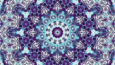 Soyut dijital geometrik desen. Yatay oryantasyon. Art Nouveau stilinde simetrik dekoratif süsleme deseni