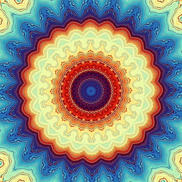 Soyut dijital fraktal model. Yuvarlak mandala dekoratif desen.