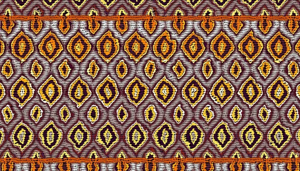 概要ディジタルフラクタルパターン アフリカ民族スタイルの水平方向のパターン 部族の飾り — ストック写真