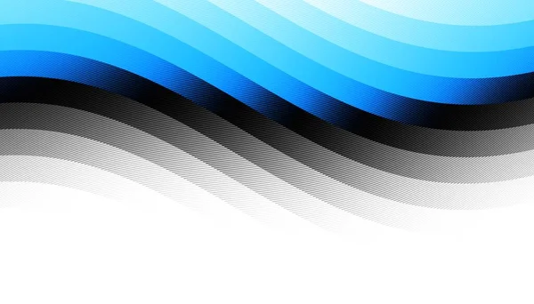 Абстрактный Цифровой Фрактальный Рисунок Горизонтальная Ориентация Кривая Синяя Линия Белом — стоковое фото