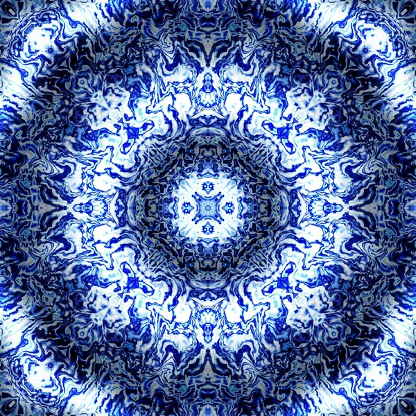 Soyut dijital fraktal model. Yuvarlak mandala dekoratif desen.