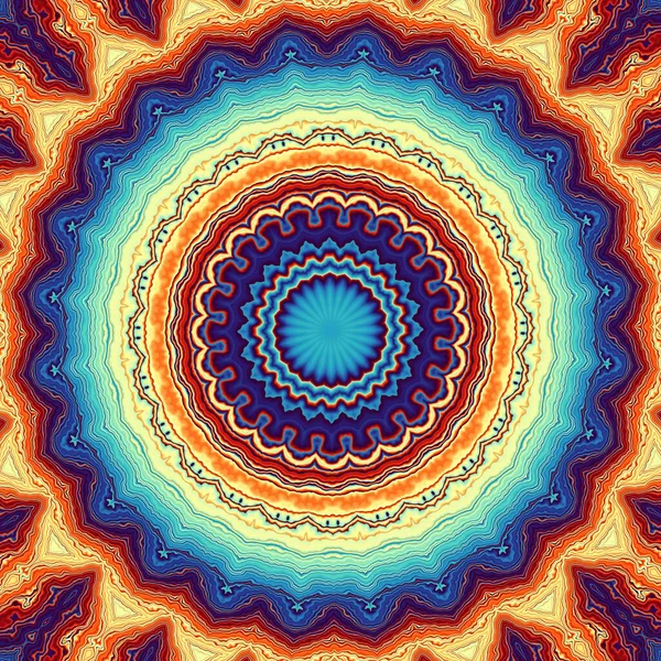 Soyut dijital fraktal model. Yuvarlak mandala dekoratif desen.