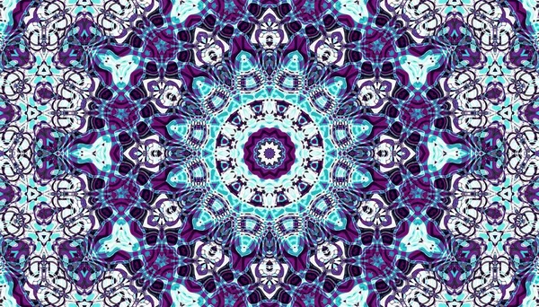 Soyut dijital geometrik desen. Yatay oryantasyon. Art Nouveau stilinde simetrik dekoratif süsleme deseni