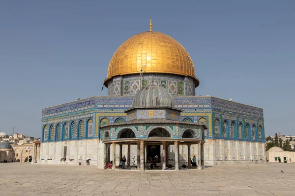 Jerusalem Israel Golden Dome Rock Qubbat Sakhra Islamic Building Located — Foto de Stock