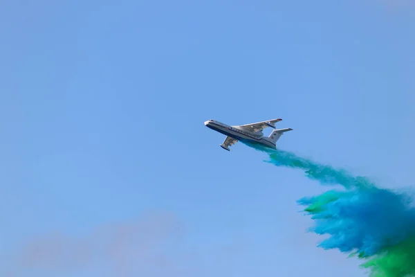 Aviones Anfibios Multipropósito Beriev 200 Vuelo Demostración —  Fotos de Stock