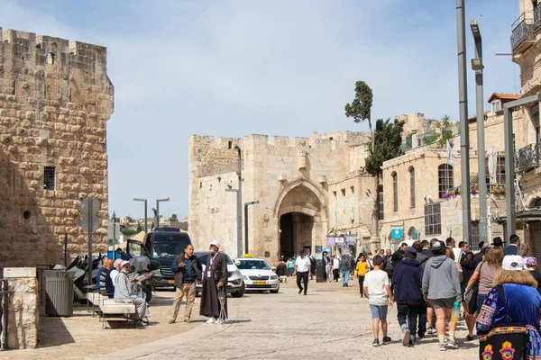 Old City Jerusalem Jaffa Gate Locals Visitors Old City Jerusalem — ストック写真