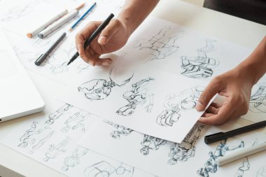 Animasyon tasarımcısı Geliştirme tasarım tasarımı tasarım geliştirme grafik poz karakterleri bilim-kurgu robot çizim animasyon animasyon animasyon video oyun film yapımı, animasyon tasarım stüdyosu.