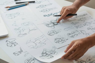 Animasyon tasarımcısı Geliştirme tasarım tasarımı tasarım geliştirme grafik poz karakterleri bilim-kurgu robot çizim animasyon animasyon animasyon video oyun film yapımı, animasyon tasarım stüdyosu.