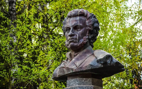 Poltava Ucrania Mayo 2022 Monumento Bronce Poeta Ruso Alexander Pushkin — Foto de Stock