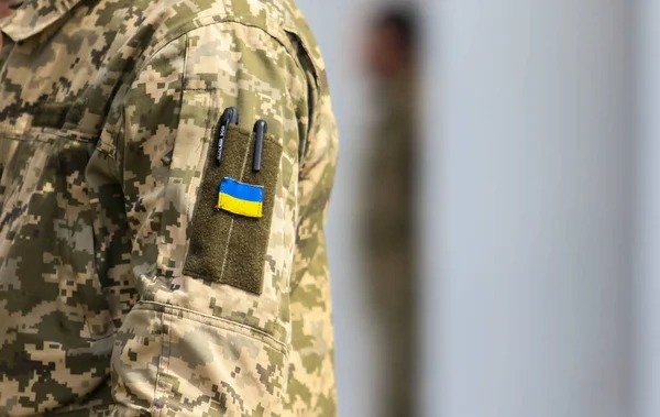 Poltava Ucraina Maggio 2022 Bandiera Ucraina Uniforme Dell Esercito Ucraino Immagini Stock Royalty Free
