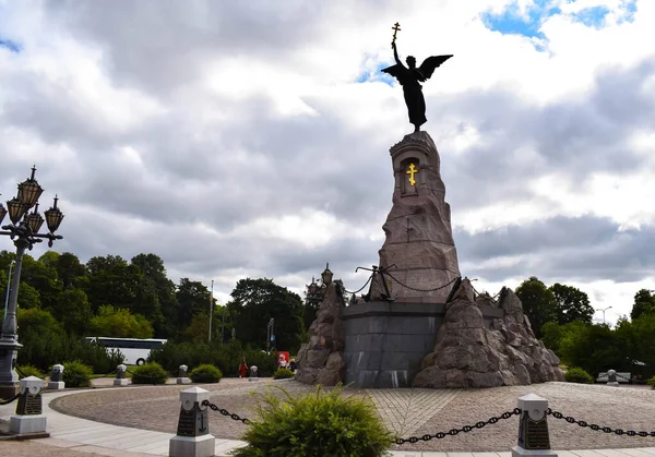 Tallinn Estonia August 2018 Russalka Memorial Monument Form Bronze Angel — Stock Photo, Image