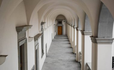 VILNIUS, LITHUANIA 21 AĞUSTOS 2019: Litvanya Büyük Dükleri Sarayı 'nda sokak geçidi