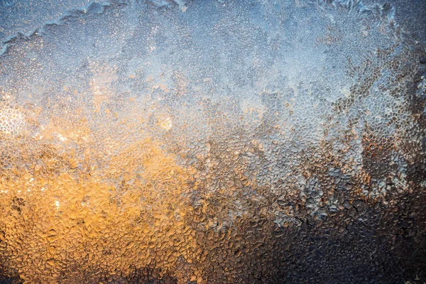Magical Winter Patterns Glass Texture Glass Covered Frost Winter Cold — Stock Photo, Image
